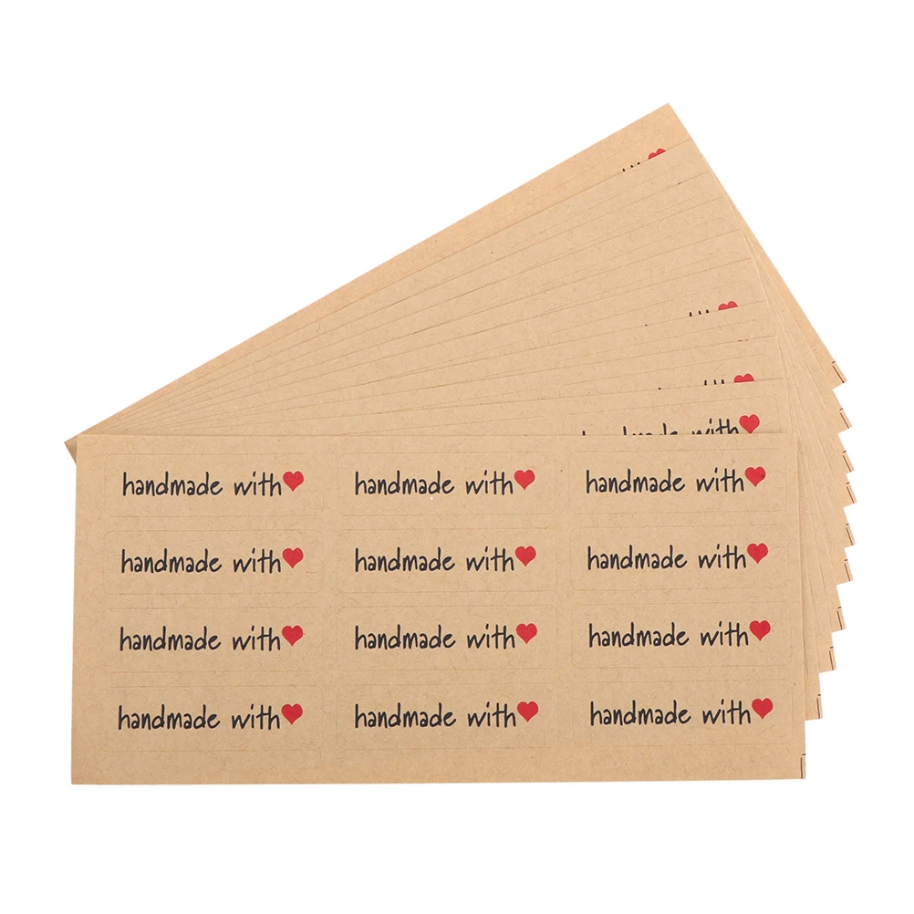 10 Sheet DIY Kraft Sealing Stickers Paper Crafts Hand Made Label Packaging Sticker
