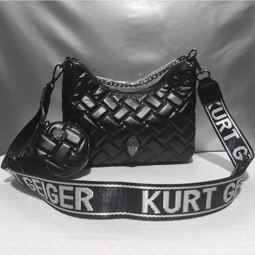 

Kurt Geiger New High Quality Crossbody Shoulder Bag With White Diamond Eagle Head Decoration Crescent Bag For Women