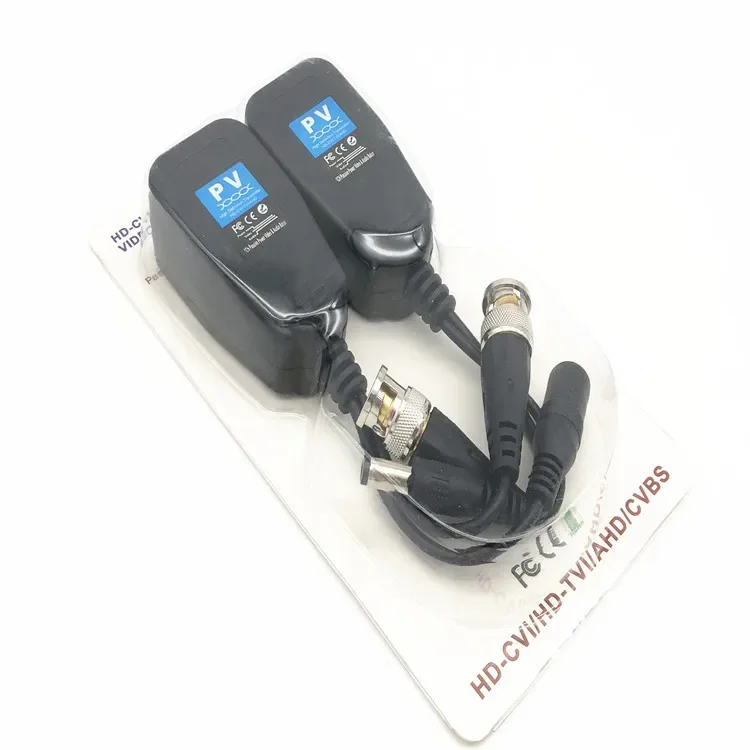 5 pares CCTV coaxial BNC Vídeo Power Balun Transceiver para CAT5e 6 RJ45 conector HJ55