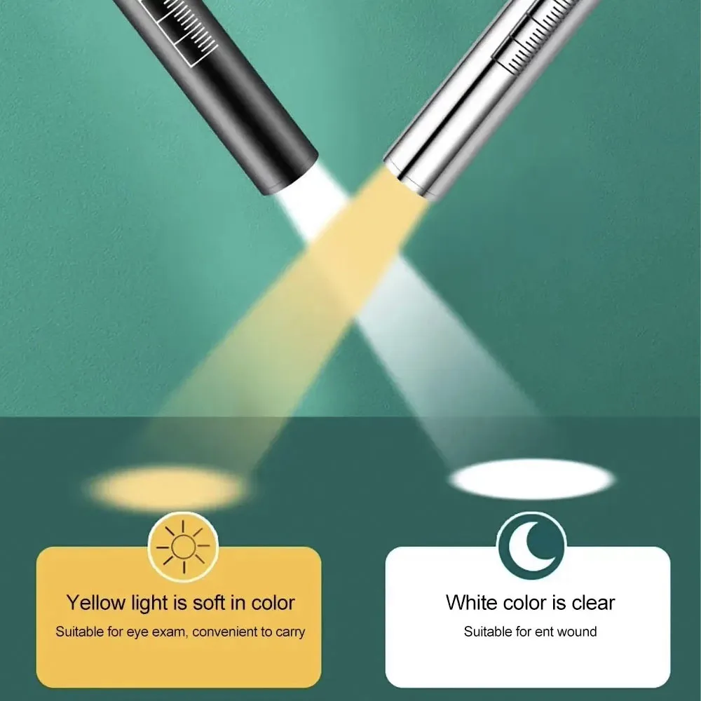 Mini Portable Penlight LED Flashlight Oral Pupil Mini Nursing Flashlight LED Lamp With Stainless Steel Clip Pocket Flashlight