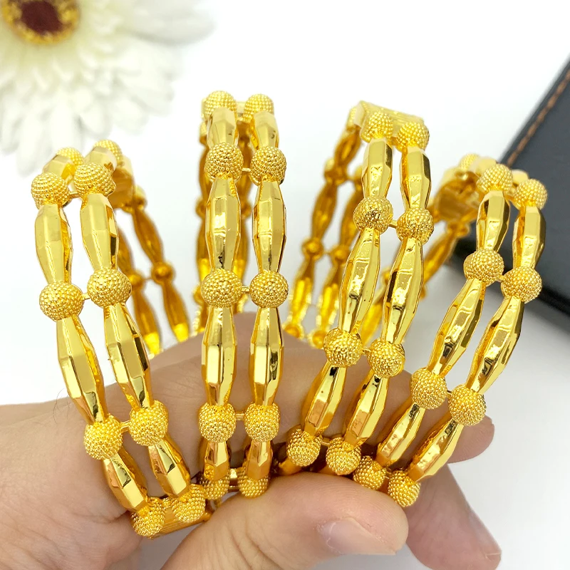 أساور مطلية بالذهب الإثيوبية في الشرق الأوسط دبي للسيدات، مجوهرات يدوية عربية إثيوبية، هدية زفاف العروس والفتاة