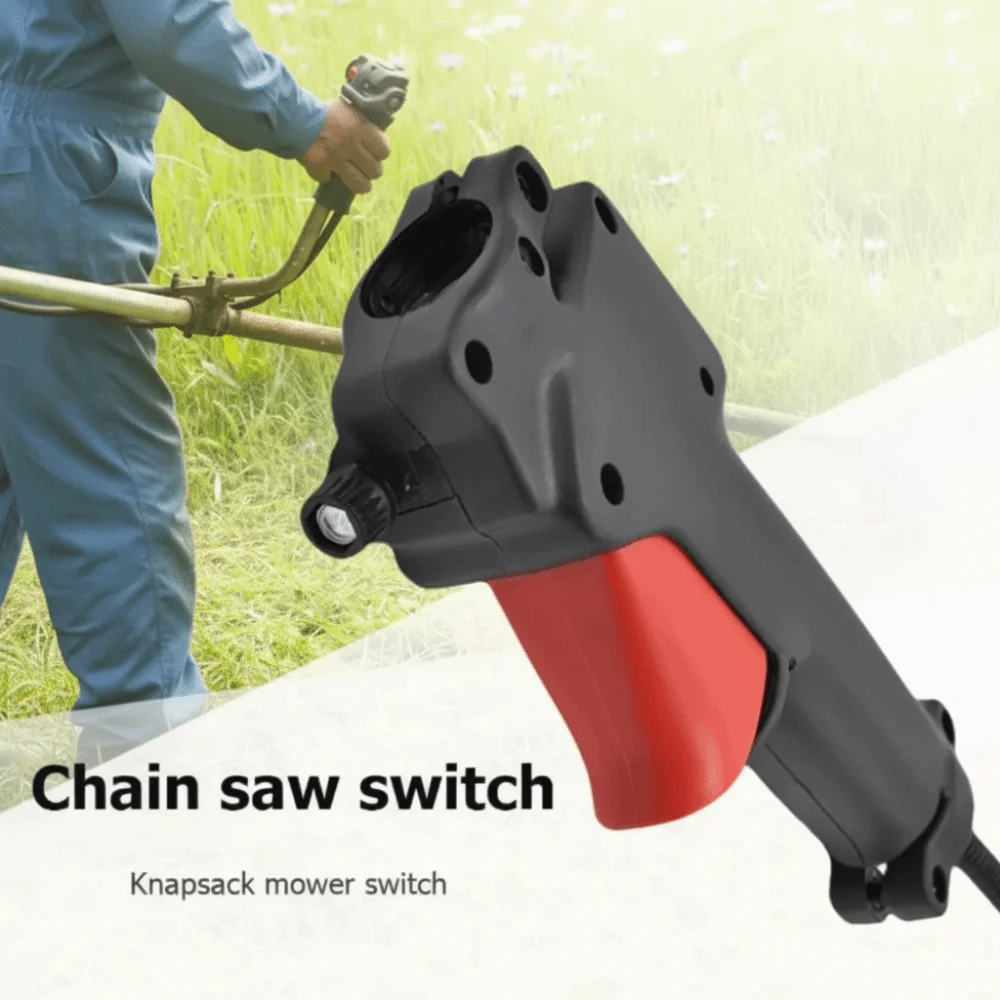 Black Handle Lawn Mower Switch 26mm Tube Direct Throttle Trigger Kill Switch On Off Switch Clamp Design Throttle Cable Handle