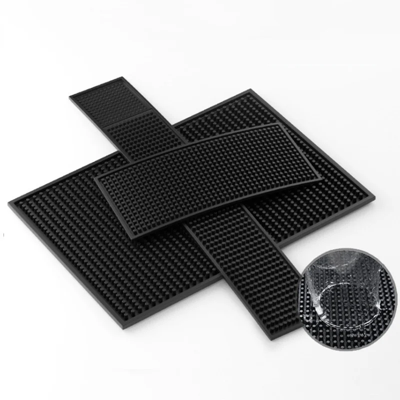 

3pcs Bar Mat Rubber Coffee Bar Mats Anti-slip PVC Cup Mat Pad Waterproof Heat Resistant Countertop Drain Mat for Bar Accessories