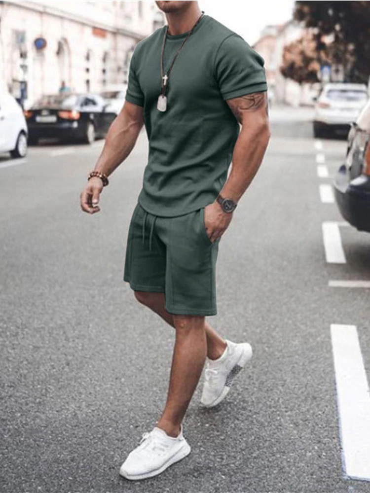 Herren Casual Sport Anzug Ort Sve Ort Hosen Zweiteiliges Set Jugend Sommer Faionable Freizeitkleidung Chinesischer Hersteller