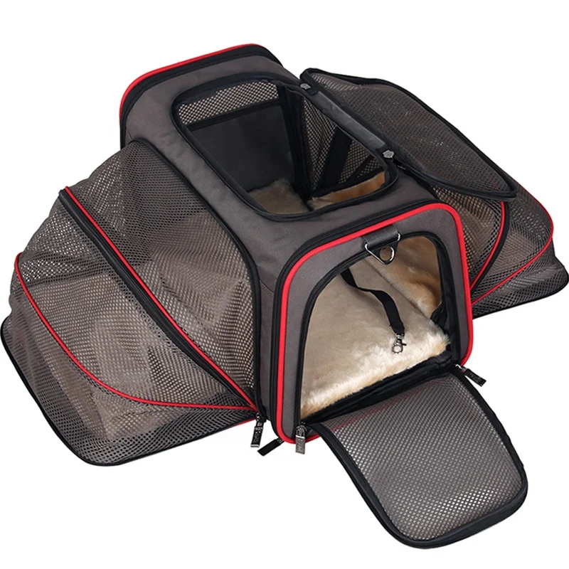 Dog/Cat Travel bag Pet Expandable Carrier Airline Approved foldable Pet Carrier Extra Spacious Soft Side