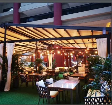4x4 5x5 6x6 Remote Control Motorized Retractable Systems Metal Roof Pergola Awning