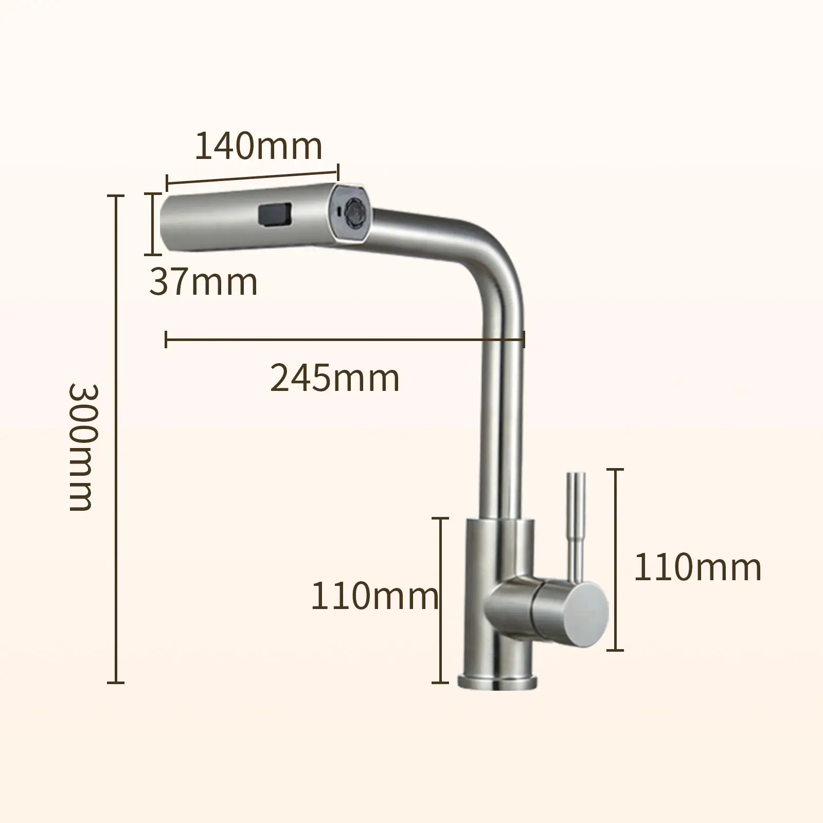 Hot and cold kitchen sink faucet waterfall faucet stainless steel faucet