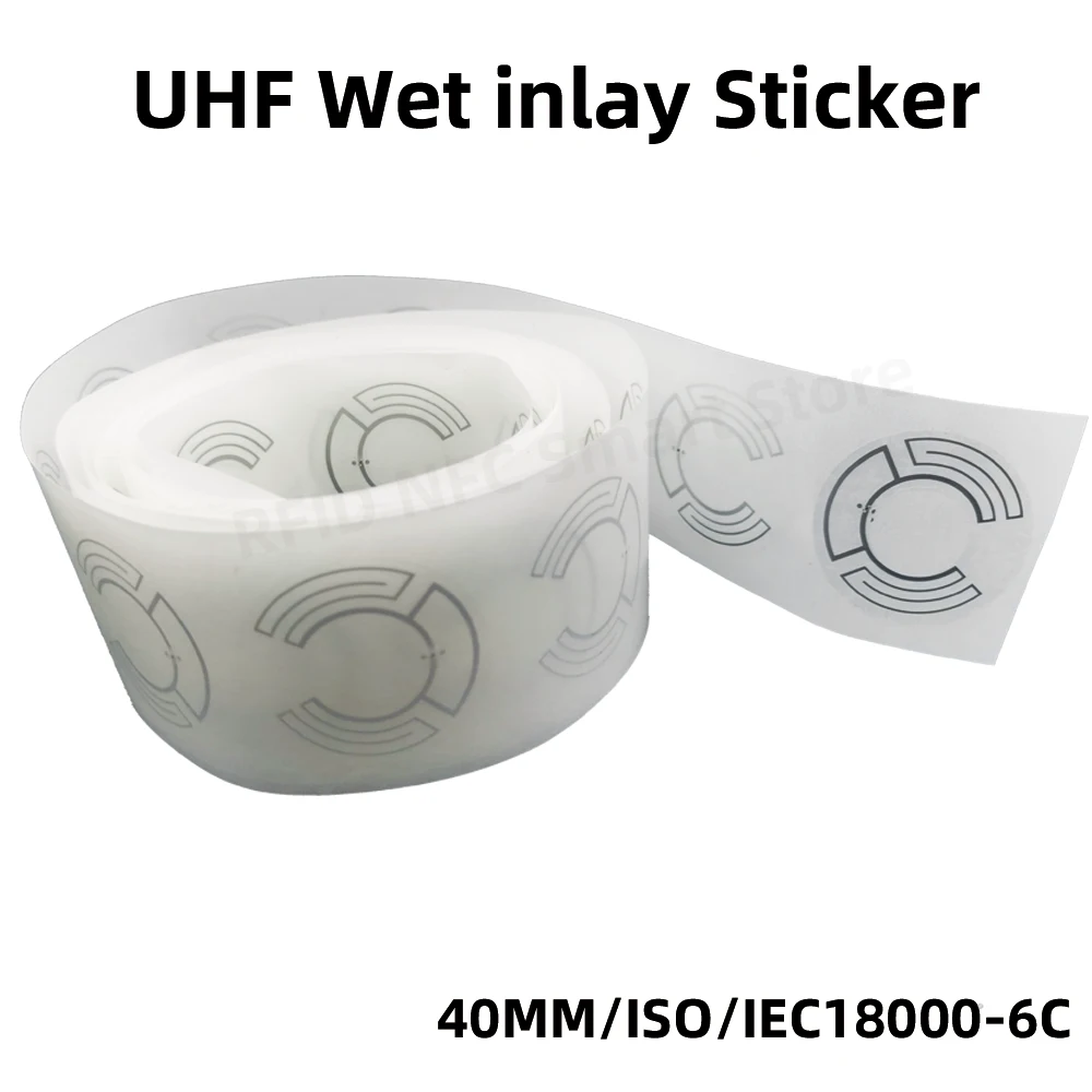 Imagem -05 - Uhf Longo Alcance Adesivo Etiqueta Rfid Etiquetas Uhf Embutimento Molhado 860-960mhz Estrangeiro Hec Epc Global Gen2 Iso180006c 40 mm 10 Pcs