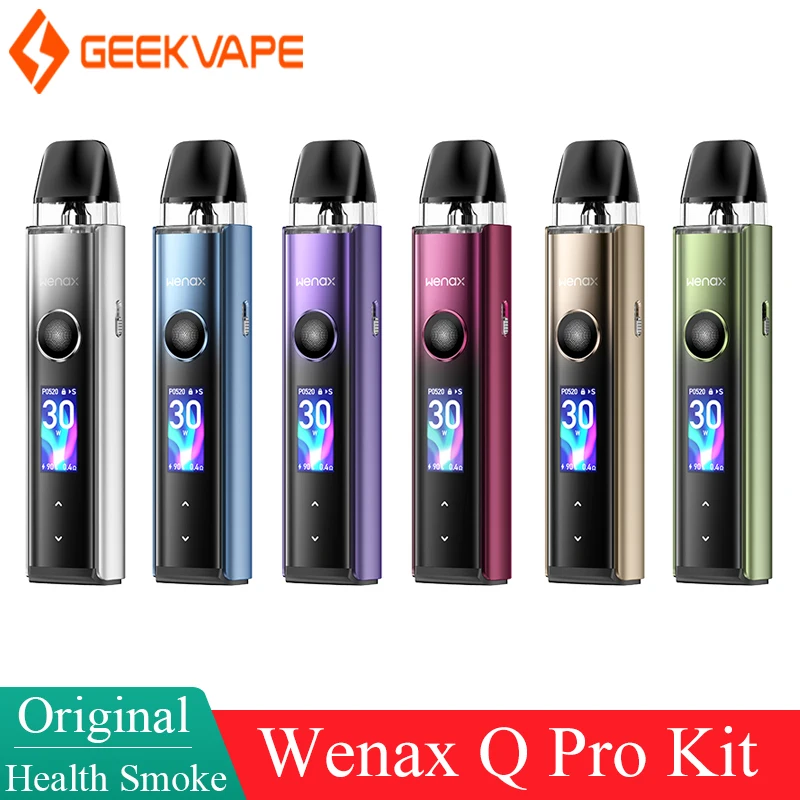 سيجارة إلكترونية GeekVape-Wenax Q ، مجموعة Pro ، بطارية من من من من من النوع C ، 2 way ، خرطوشة Q Pod ، سحب تلقائي ، نوع C ، MTL ، RDL Vape ، أصلي