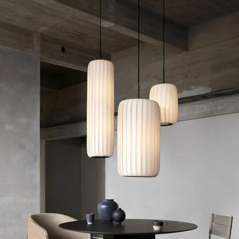 

Nordic Fabric Pendant Lights Modern Minimalist Art Luminaires for Dining Room Living Bedroom Bedside Decorative Chandeliers
