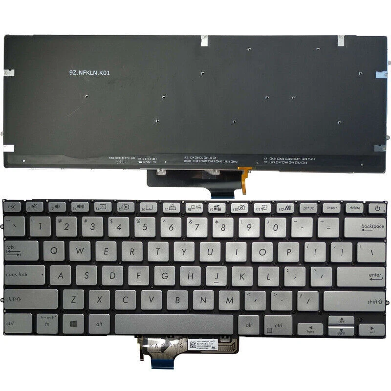 

YY+US Keyboard Backlit New For ASUS UX431F UX431FA UX431FN UX431FL UX431DA Siliver