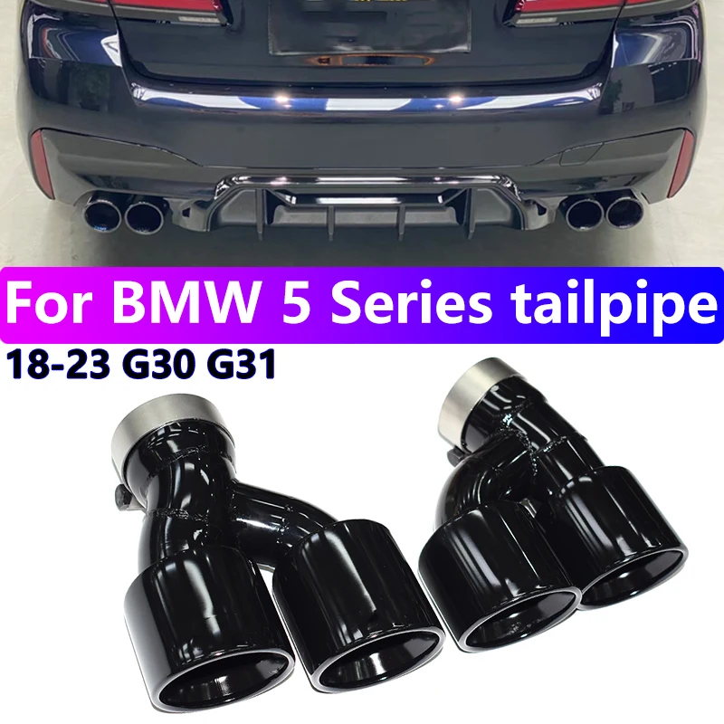 

For 2018-2023 BMW 5 Series 525i 530i 540i G30 G31 Square Exhaust Pipe Tip Upgrade M5 Quad Carbon Fiber Muffler Exhaust Systems