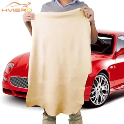 Serviette à séchage rapide pour gril de voiture, chamois naturel, forme libre, cuir véritable, auto, maison, moto, soin de lavage, super absorbant, 1 pièce