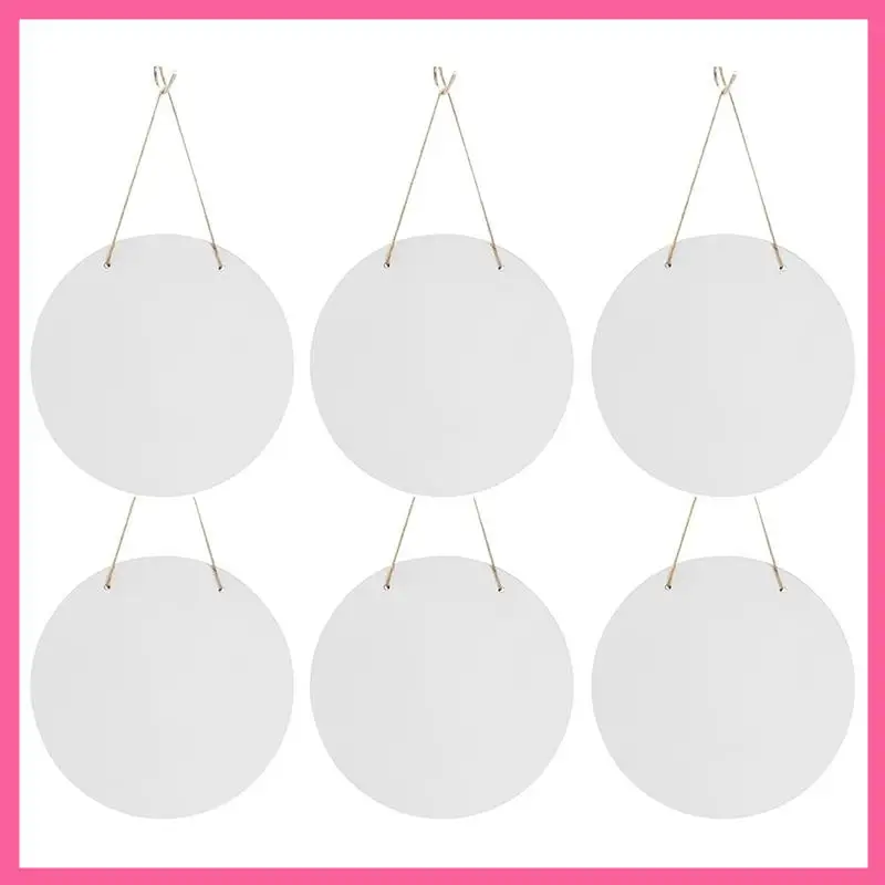 

ABNM 6 шт. 12 дюймов круглые сублимационные дверные вешалки заготовки белые твердые заготовки из МДФ настенные подвески для термопресса печать машины