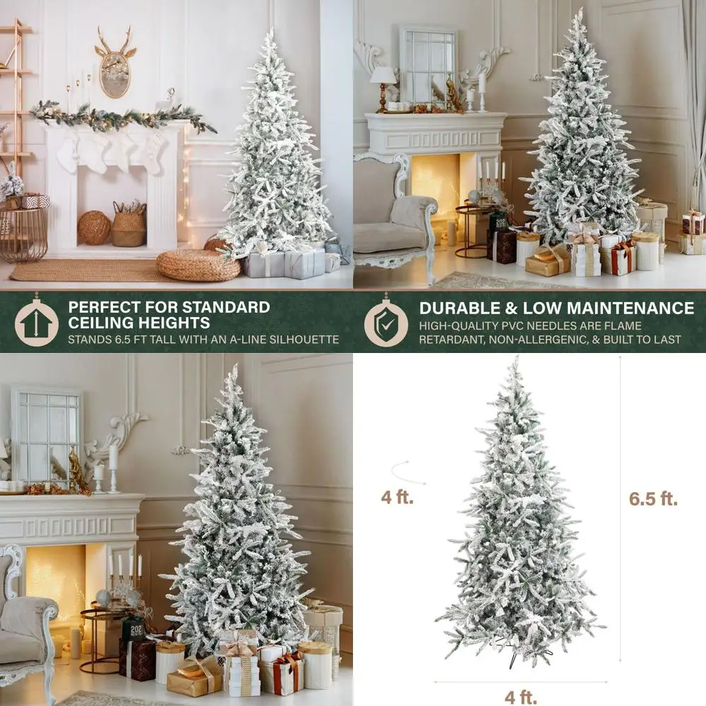 

6,5-футовая искусственная рождественская елка из сосны, неблизная и складная для домашнего зимнего декора