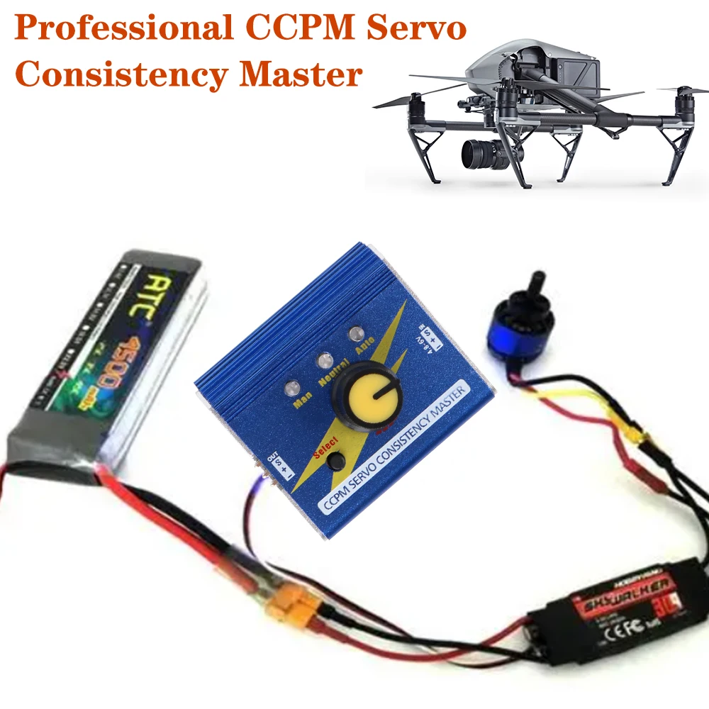 RC Servo Tester RC Motor Test Meter Aluminium Alloy 4.8-6V ESC Checker CCPM Servo Consistency Master Multi Function