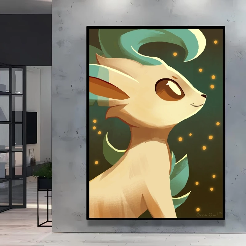 Póster Decorativo de Anime, Impresión HD de Pokémon, Mewtwo, Lienzo Clásico, Decoración Estética para el Hogar
