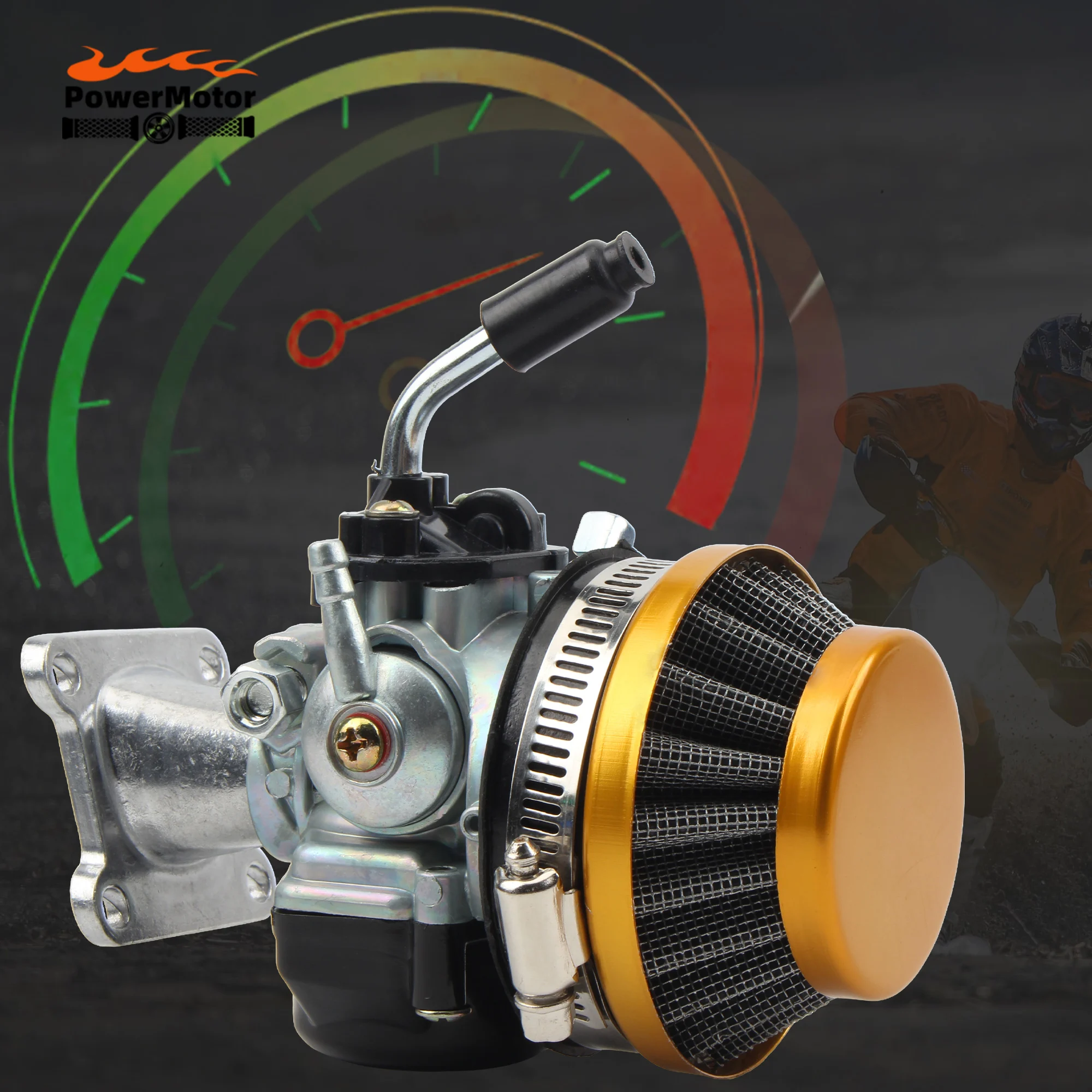 Motorrad-Vergaser 37 49 50 CC 2-Takt Wassergekühlter Vergaser mit Ansaugrohr Luftfilter Mini Moto Dirt Bike ATV Zubehör