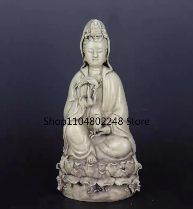 26.cm goddess Guanyin bodhisattva Chinese dehua white porcelain statue