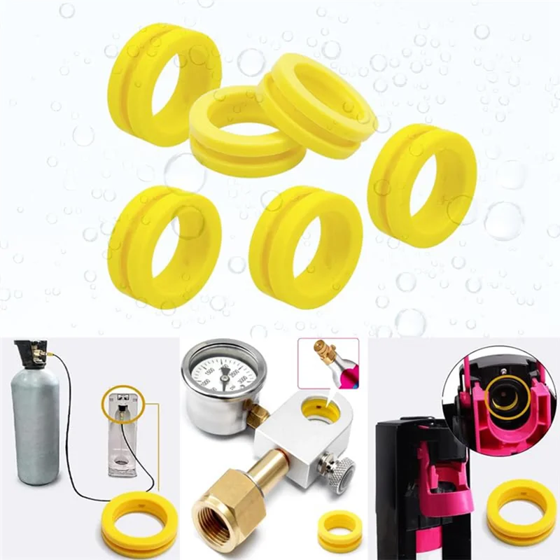 SANQ 6개 O 링 소다 기계 Co2 실린더 교체 탄산기 가스켓, 새로운 소다 메이커 및 핑크 실린더용 가스켓 링 내구성
