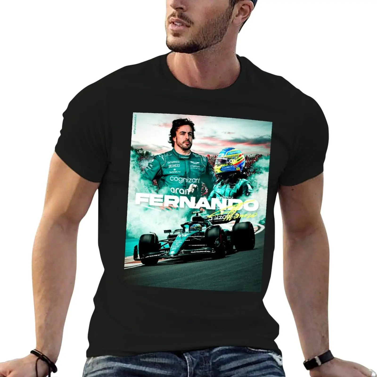 

Футболка с плакатом fernando alonso, незаменимая футболка, мужская футболка, хлопковая футболка высокого качества