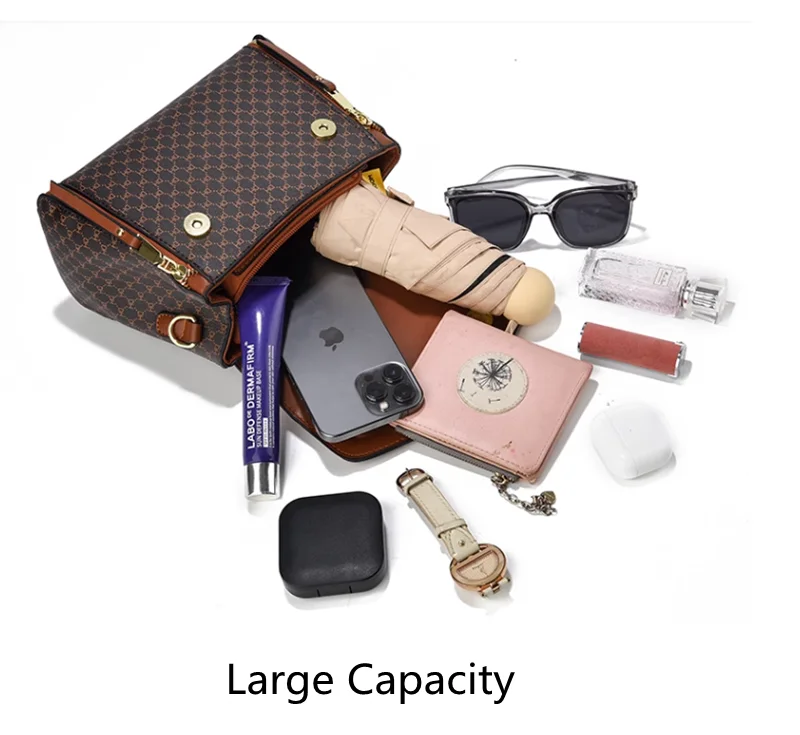 New Fashion Women Bag Ladies Handbag Girl Crossbody Bag Pu Leather Causal Luxury Big Capacity Tote Purse Women's Shoulder Bags