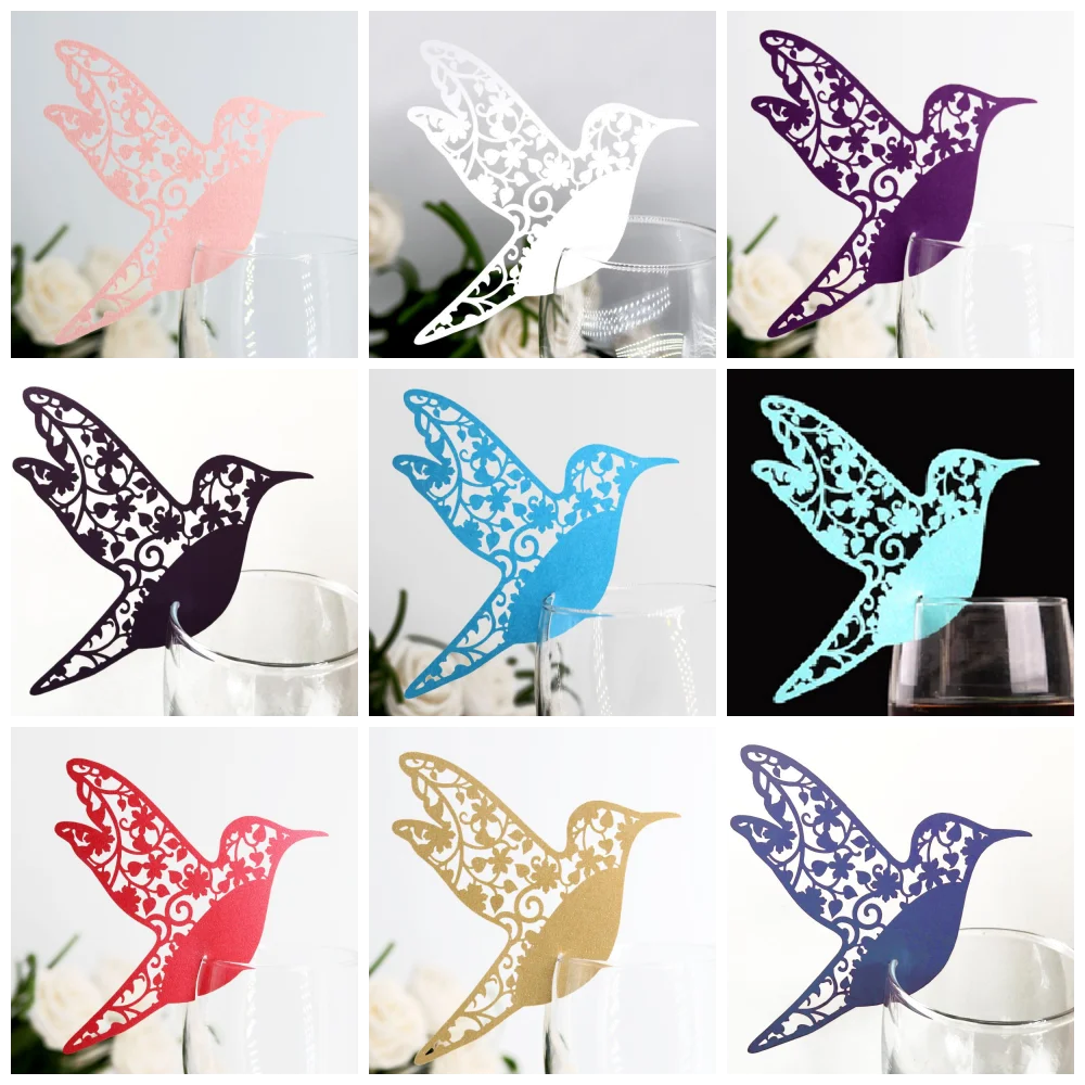 

50/100Pcs Asuka Cup Jam Hollow Wedding Seat Card Marker Valentine's Day Business Card Location Card Baby Shower Party Decoration