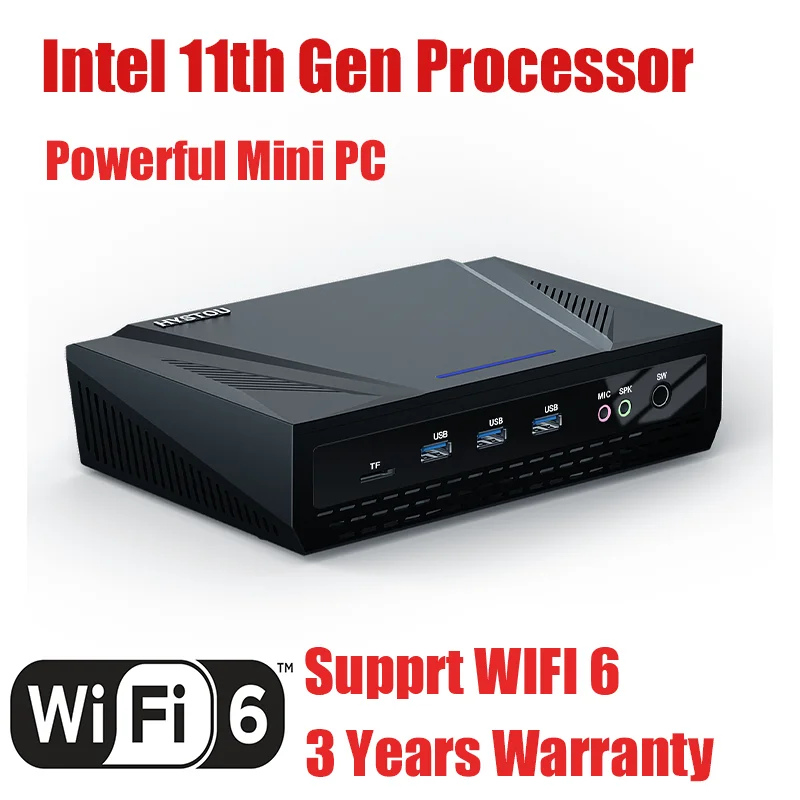 

Hystou Powerful Mini PC WIFI6 Intel Core 11th Gen i5 i7 i9 NVME SSD Desktop Computer VESA Win10 Linux Gaming Windows 11 2*DDR4