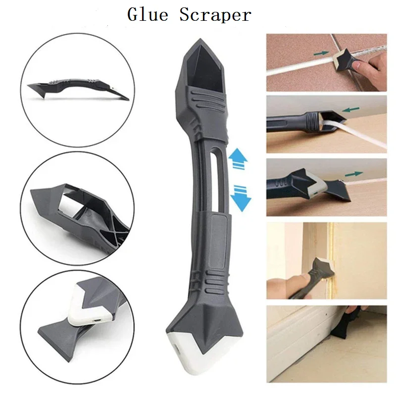 

3 in1 Metal Head Glue Scraper, Glue Scraper, Beauty Sewing Tool, Glass Glue Cleaning Tool, Wall Corner Scraper To Remove Residu