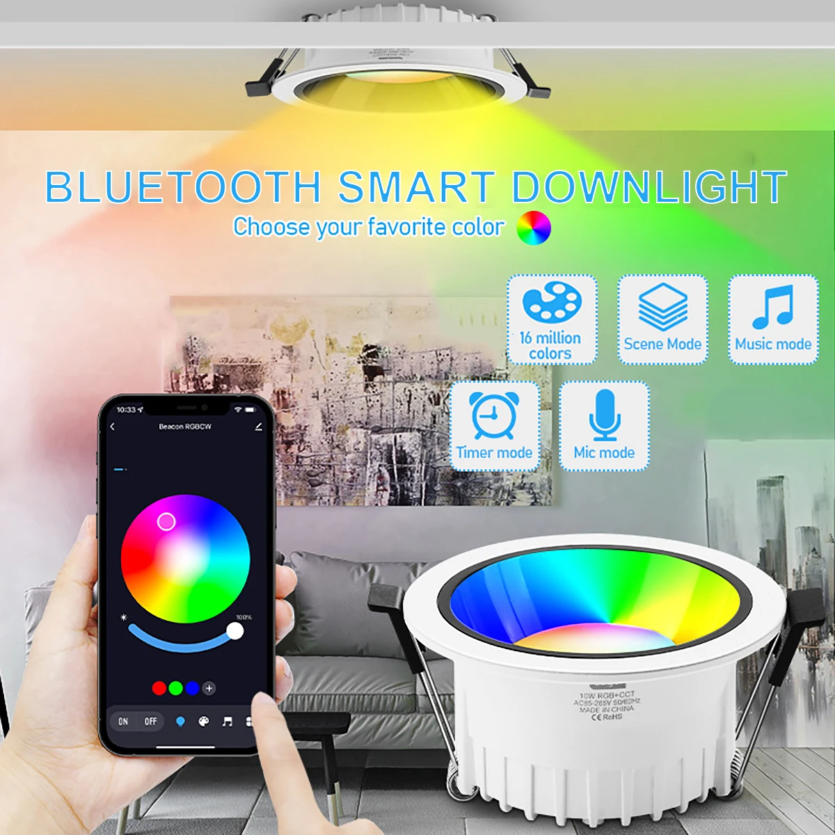 สมาร์ท LED RGB LED Light การควบคุมสมาร์ทโฟน10W 15W เชื่อมต่อ Gateway สำหรับ Google Home Voice ควบคุม