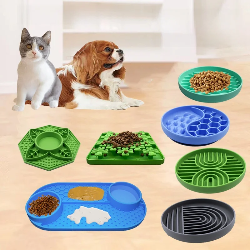 

Универсальная силиконовая миска-медленница для животных с функцией дозатора корма, миска для собак, предотвращающая быстрое съедание