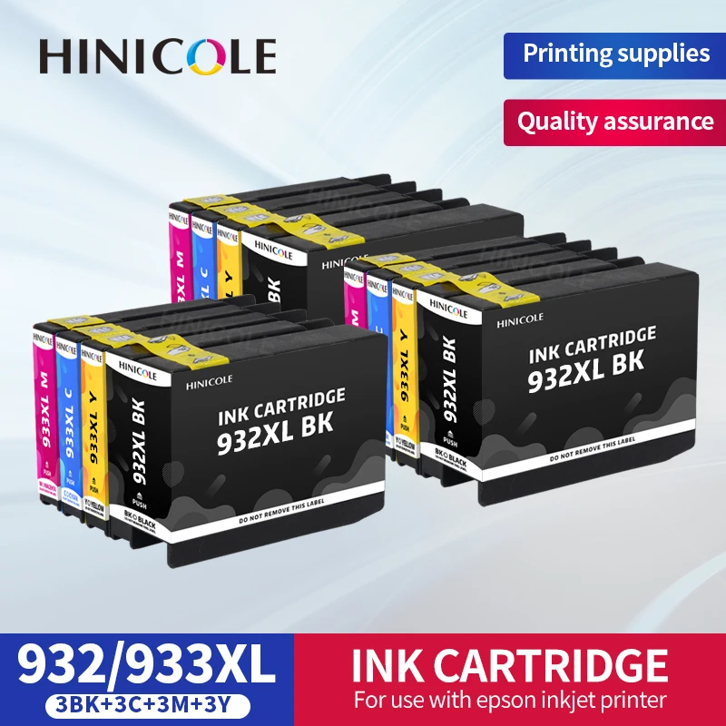 

Чернильный картридж HINICOLE 932XL 933XL, совместимый с HP 932 933 XL для HP932 Officejet 6100 6600 6700 7110 7610 7612 7510 7512