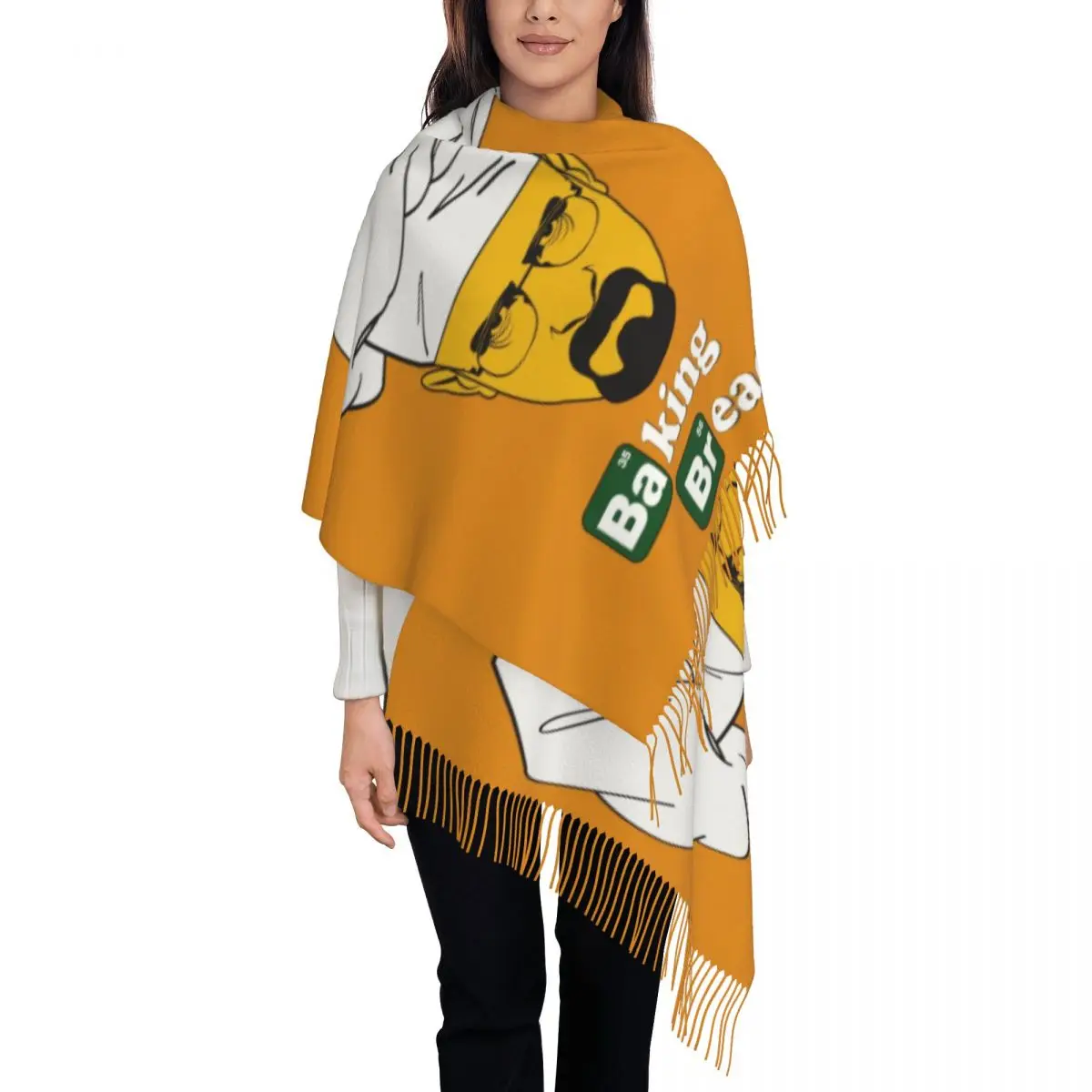 

Luxury Humor Breaking Bad Walter White Cook Tassel Scarf Women Winter Warm Shawls Wraps Lady Scarves