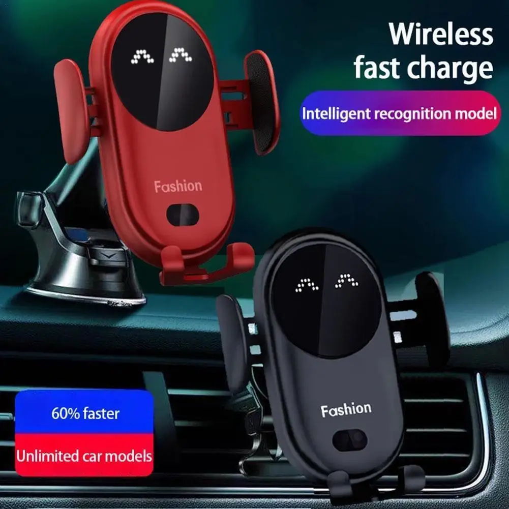 10W Car Wireless Charger Auto Mount Phone Holder Sucker Support For iPhone 14 13 Pro Max Infrared Induction