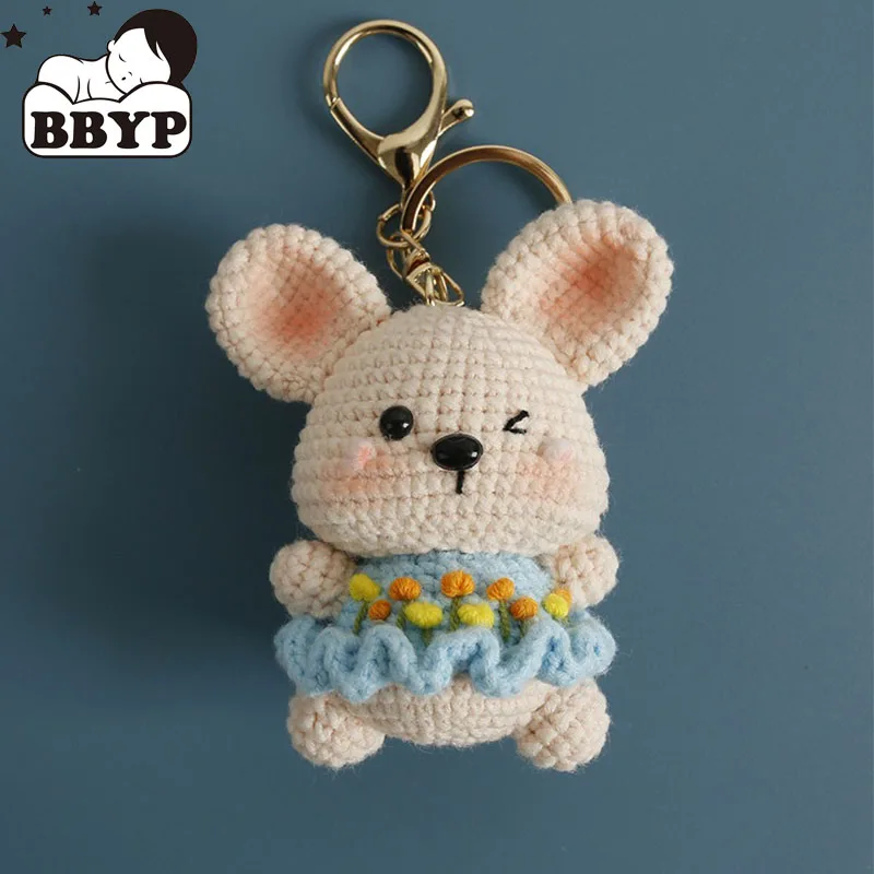 Llaveros con dijes bonitos, muñecos Koala, galleta, llavero de punto para coche, mochila encantadora, bolso, colgante, llavero para pareja