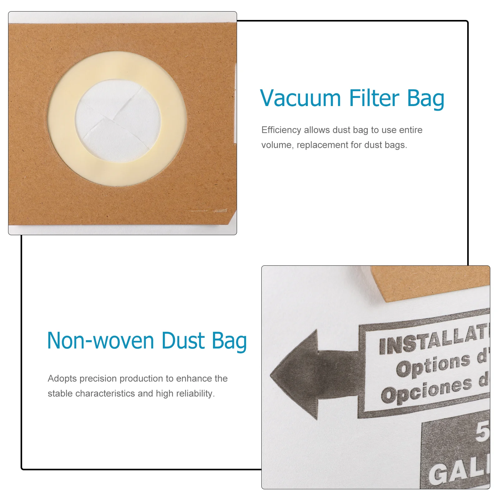 5 قطع من كيس الغبار، مكنسة كهربائية عصرية للنسج، فلتر منظف للسفر من القماش غير المنسوج #3