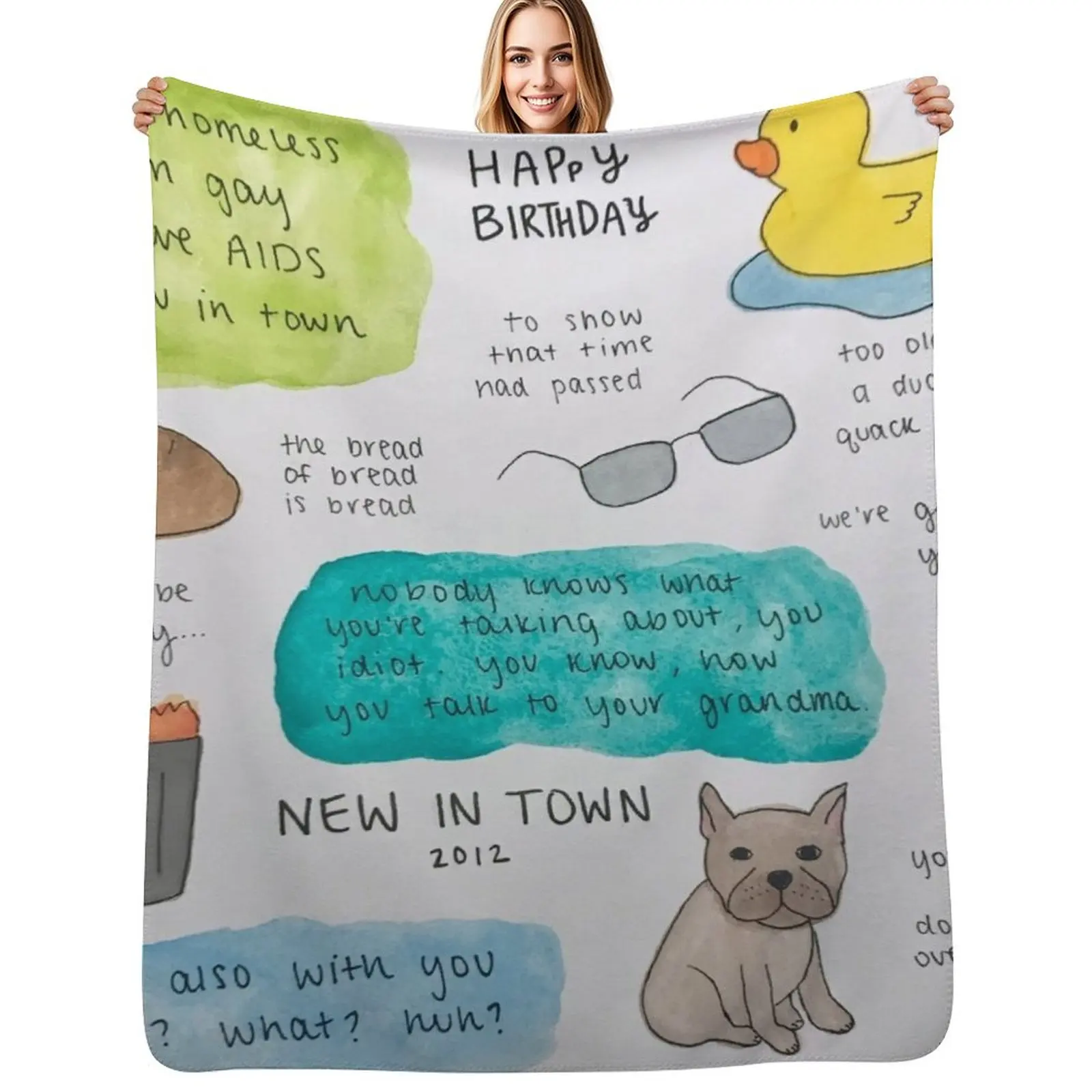 john mulaney quote collage Throw Blanket Multi Use Warm Blanket for Living Room Bedroom