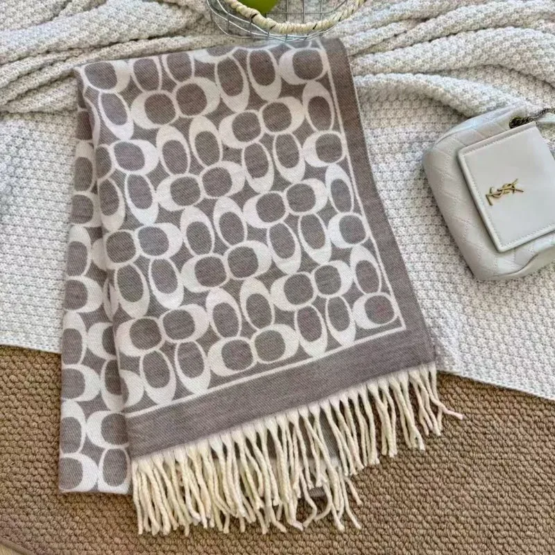 Écharpe d'hiver Double face épaisse en Faux cachemire pour femme, châle en peluche douce doublée de polaire avec longue frange, nouvelle collection 2025