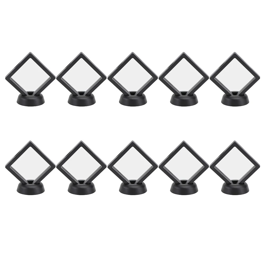 

10Pcs Black Jewelry Storage Rack Elegant Jewelry Display Stand Sturdy Ring Holder with Bottom Support and Anti-Oxidation Surface