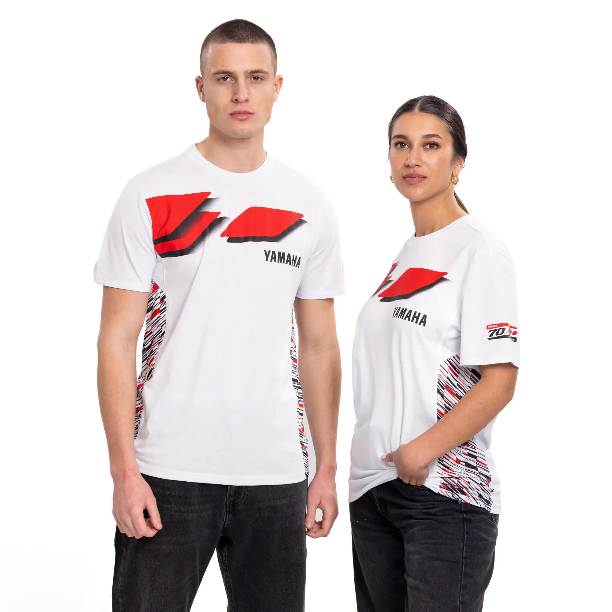 

New Yamaha Motocross Summer Men's Short Sleeved T-Shirt 70th Anniversary Special Edition Couple Loose Breathable Sweatshirt