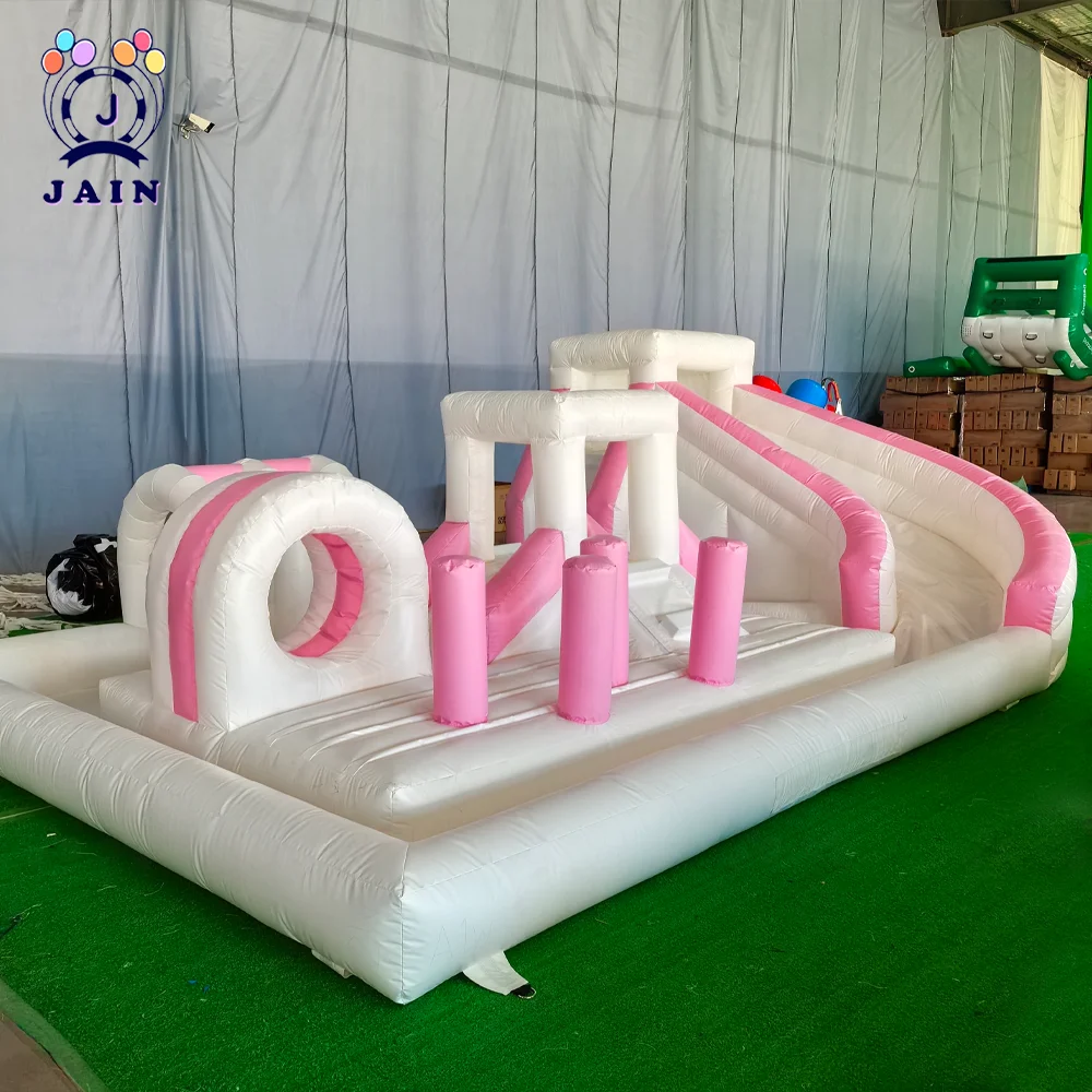 Afbeelding 4: 20×13FT Opblaasbaar Wit Spatkussen Waterhindernisbaan Outdoor Spatzwembad Zachte speelapparatuur Opblaasbaar zwembad voor kinderen