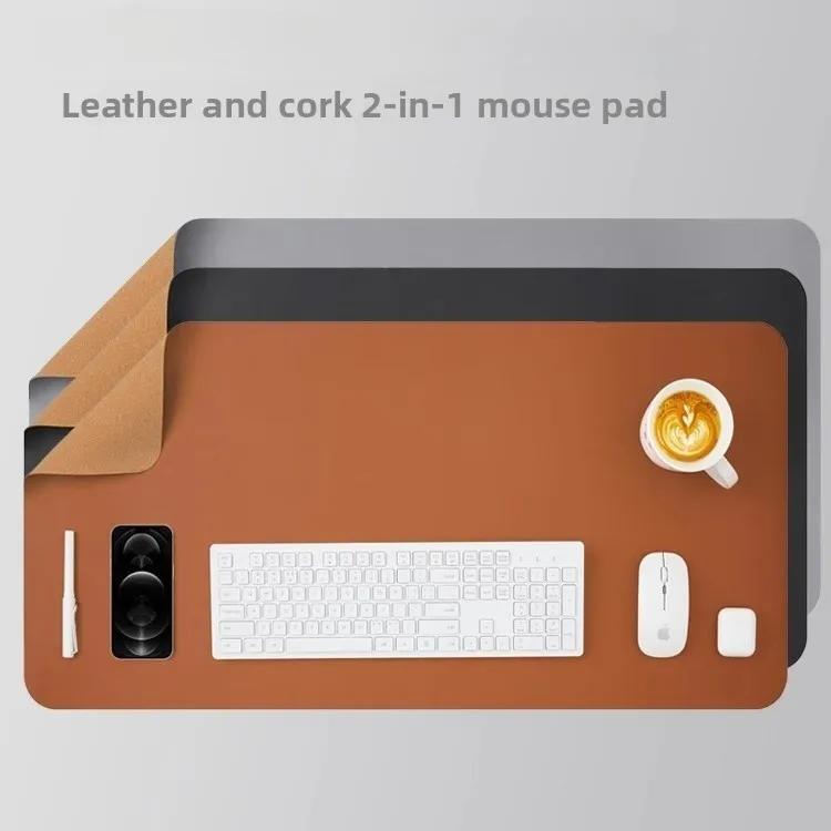

Large Mouse Pad,Leather Desk mat,single-sided mouse pad,Black Cork Desk Mat Protector,Desk Writing Pad for Office and Home