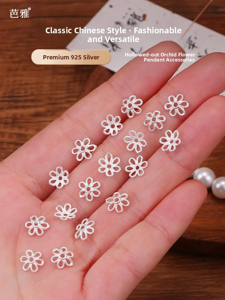 

Хрустальные бусины из стерлингового серебра 925 пробы, DIY модные ювелирные изделия, аксессуары, полый дизайн, разделители снежинок для браслетов