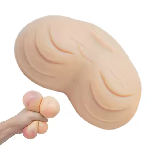 Pop Fidget Ball TPR Soft Testicles Design Prank Toys Portable Funny Tricky Toys Reusable Multifunctional Relaxing Supplies