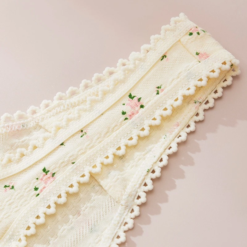 Perizoma da donna Moda Mutandine con stampa carina per donna Vita bassa Cotone Morbido e traspirante Lingerie Fiocco sexy Perizoma da donna Estate