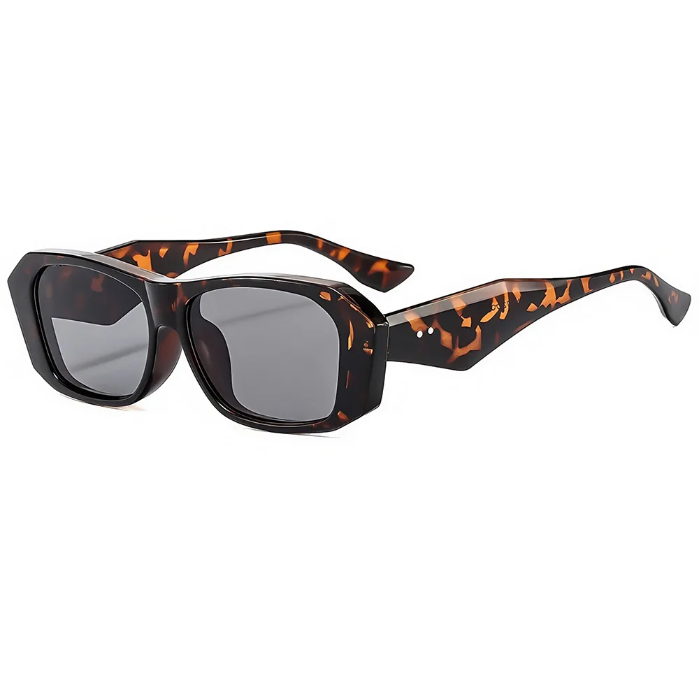 Retro Fashion Leopard Irregular Frame Women Sunglasses Y2K Brand Small Frame Design Simple Casual Multi Color Men Glasses UV400