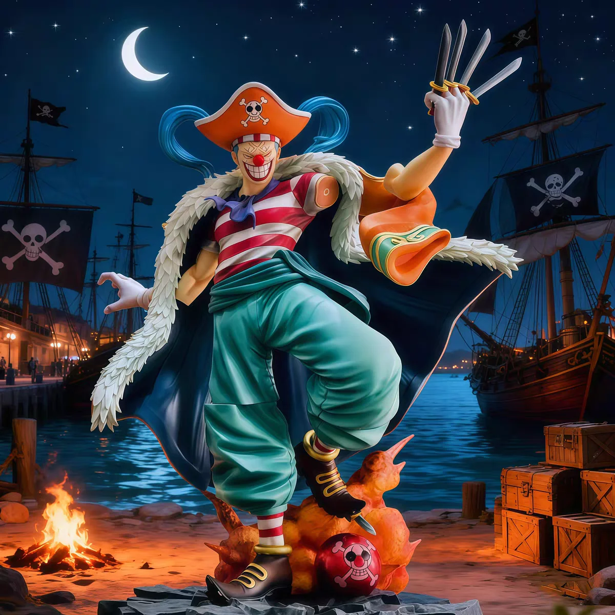

Аниме-фигурка Багги из ONE PIECE, коллекционная модель, статуэтка, украшение для рабочего стола, подарок