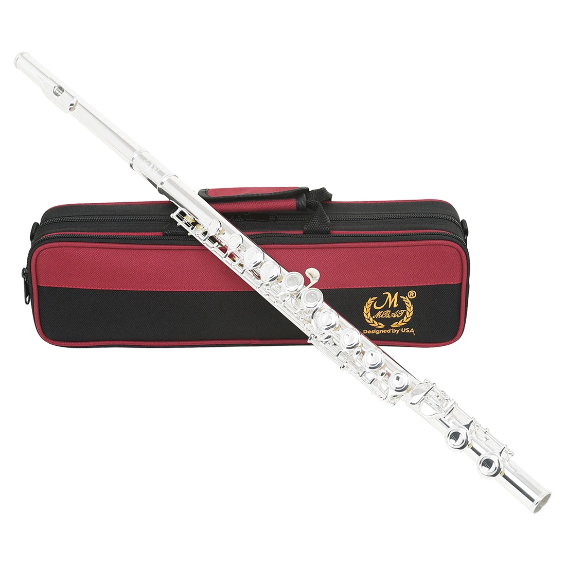 MBAT 16-Loch-Flöte, C-verstellbar, geschlossenes Loch, professionelles Holzblasinstrument, weißes Kupfer, versilbert, für Musikbegeisterte