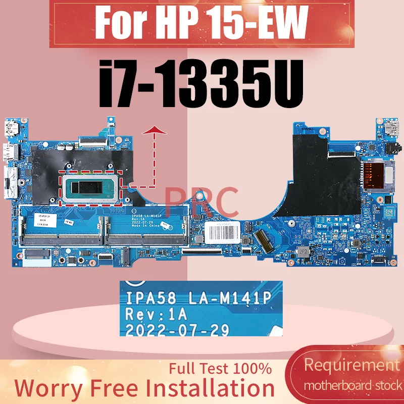 For HP 15-EW Laptop Motherboard LA-M141P N09660-601 SRMLY i7-1335U Notebook Mainboard