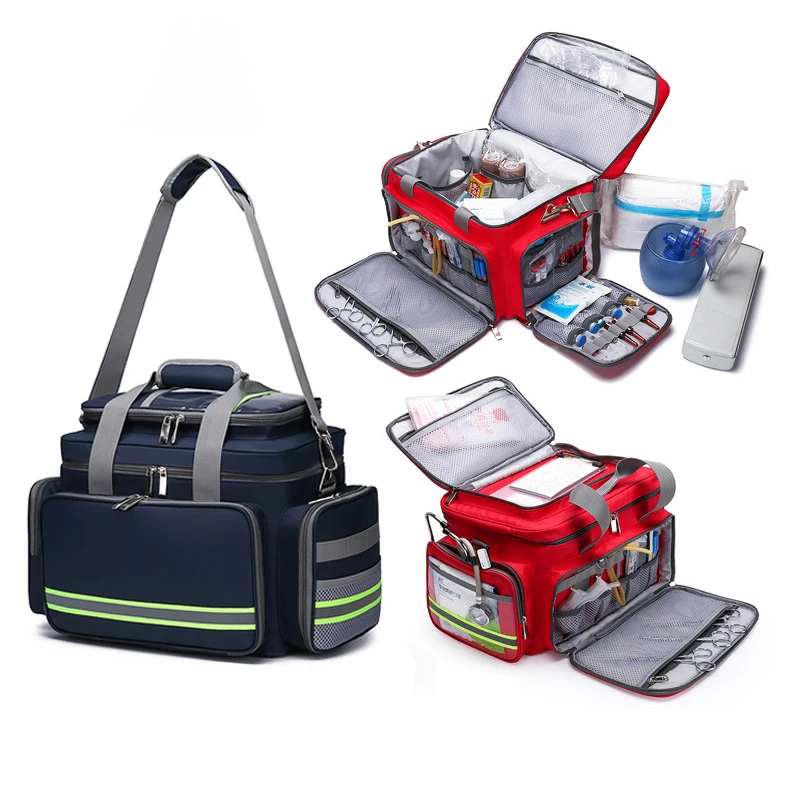 

First Aid Medical Bag Outdoor Emergency Rescue Large Capacity Bag Empty Waterproof Reflective Oxford Multi-pocket Travel Bags